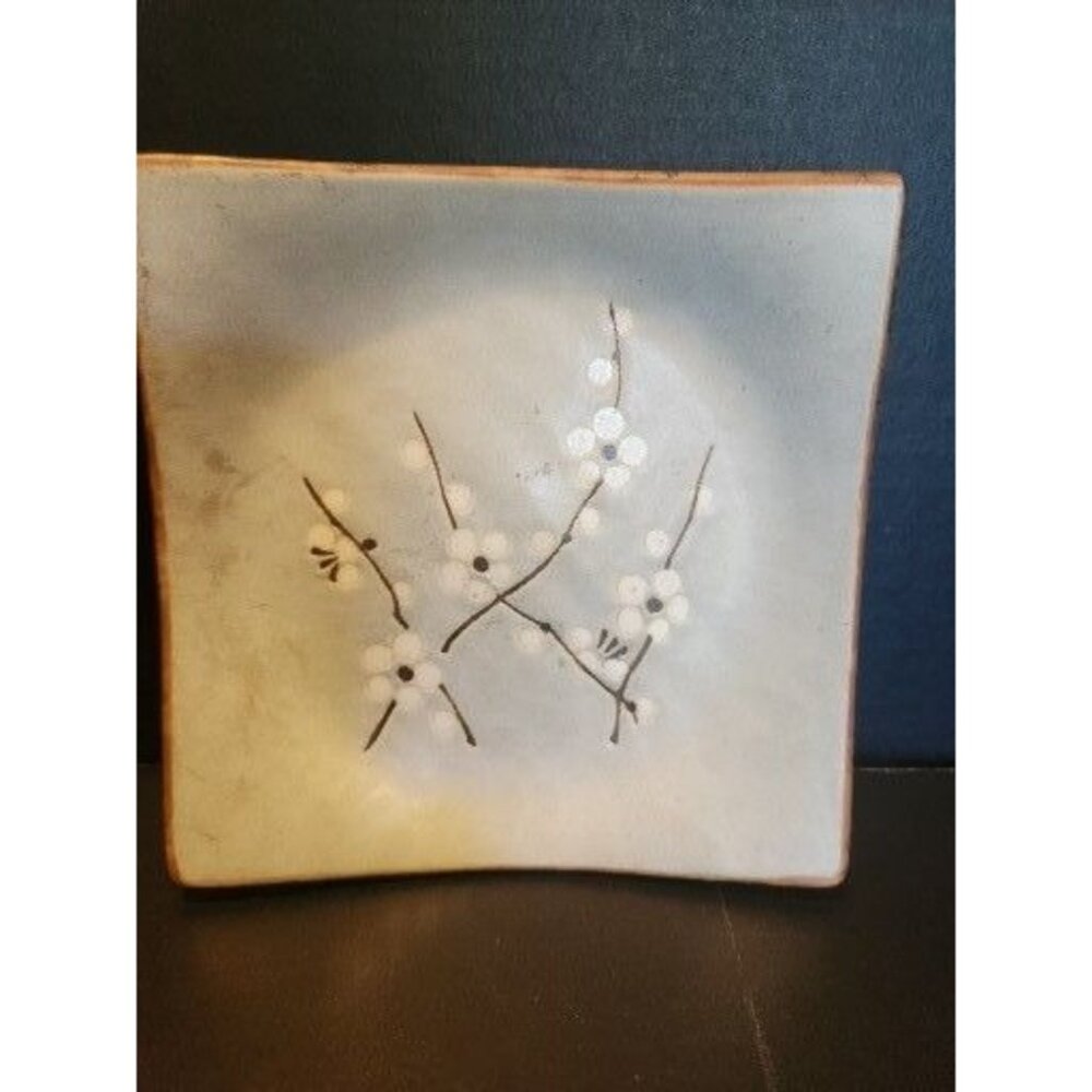 Kafuh Stoneware Sakura Cherry Blossom 5 1/2 Inch Square Plate